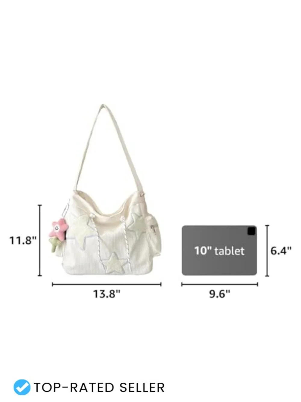 Corduroy Star Crossbody Bag Women Tote Shoulder Hobo Y2K Messenger